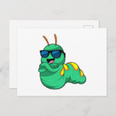 Caterpillar with Sunglasses Briefkaart (Voorkant / Achterkant)