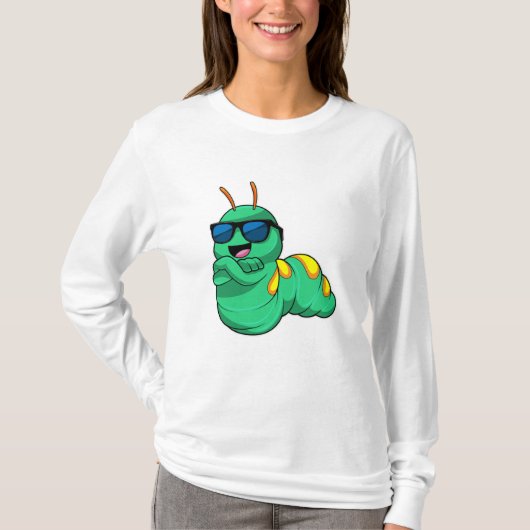 Caterpillar with Sunglasses T-shirt (Voorkant)