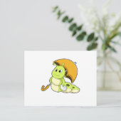 Caterpillar with Umbrella Briefkaart (Staand voorkant)