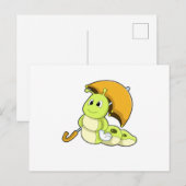 Caterpillar with Umbrella Briefkaart (Voorkant / Achterkant)