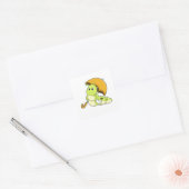 Caterpillar with Umbrella Vierkante Sticker (Envelop)