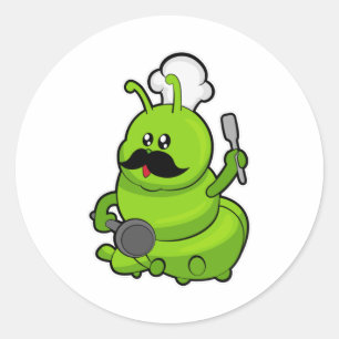 Caterstyle as Cook with Mustache Ronde Sticker