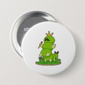 Caterstyle as King met Crown Ronde Button 7,6 Cm (Voorkant /achterkant)