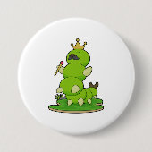Caterstyle as King met Crown Ronde Button 7,6 Cm (Voorkant)
