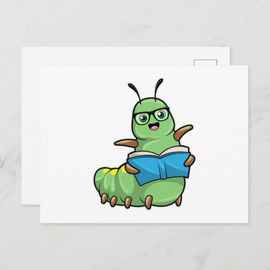 Caterstyle as Nerd with Book & Glasses Briefkaart (Voorkant / Achterkant)