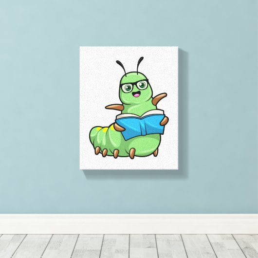 Caterstyle as Nerd with Book & Glasses Canvas Afdruk (Insitu (Houten vloer))