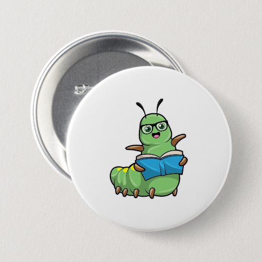 Caterstyle as Nerd with Book & Glasses Ronde Button 7,6 Cm (Voorkant /achterkant)