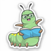 Caterstyle as Nerd with Book & Glasses Sticker (Voorkant)