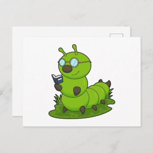 Caterstyle as Nerd with Glasses & Book Briefkaart (Voorkant / Achterkant)