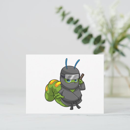 Caterstyle as Ninja with Sword Briefkaart (Staand voorkant)