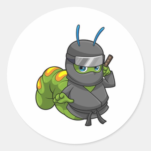Caterstyle as Ninja with Sword Ronde Sticker (Voorkant)