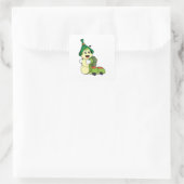 Caterstyle as Student with Backpack Vierkante Sticker (Tas)