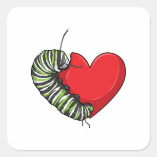Caterstyle Love Heart Vierkante Sticker