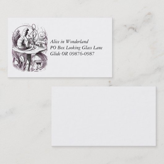 Caterstyle Smoking Hookah en Alice Visitekaartje (Voorkant / Achterkant)