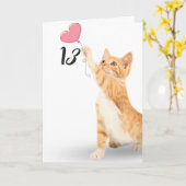 caterwaal tabby kat voor 13e verjaardag kaart (Gele Bloem)