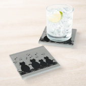 caterwauleren glazen onderzetter (Schuin)