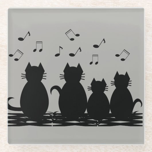caterwauleren glazen onderzetter (Voorkant)