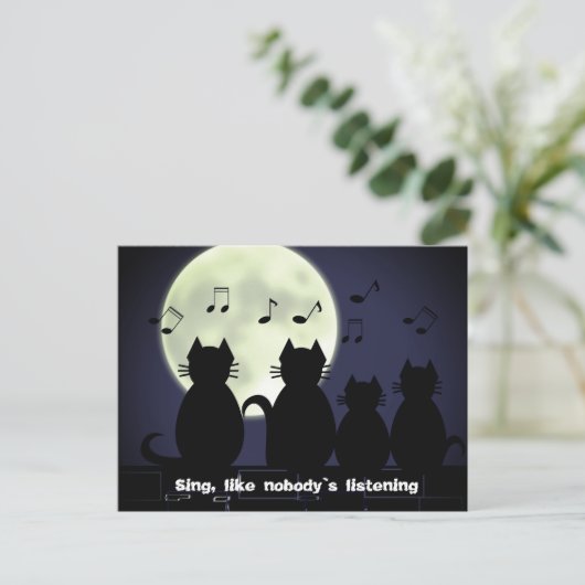 caterwauleren met maanlicht briefkaart (Staand voorkant)