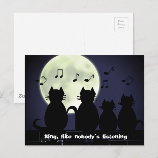 caterwauleren met maanlicht briefkaart (Voorkant / Achterkant)