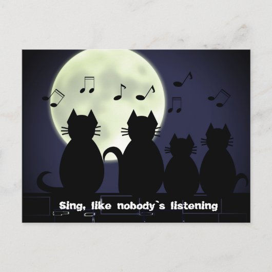 caterwauleren met maanlicht briefkaart (Voorkant)