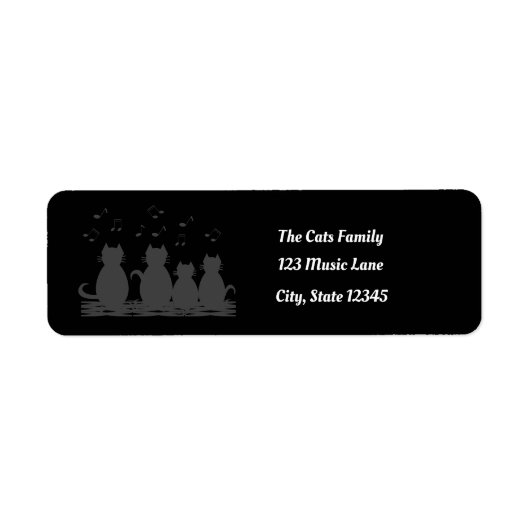 Caterwaulerende Musical cat familie, gepersonalise Etiket (Voorkant)