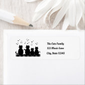 Caterwaulerende Musical cat familie, gepersonalise Etiket (Insitu)