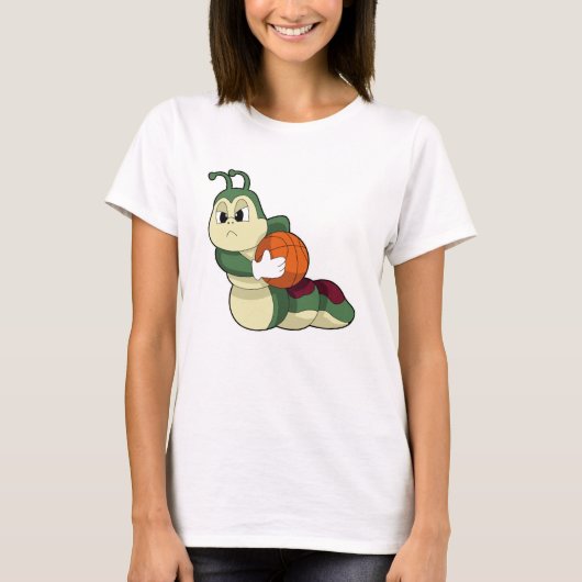 Caterzuil als Basketball-speler met Basketball T-shirt (Voorkant)