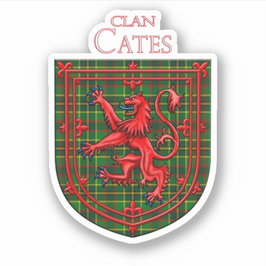 Cates Hunting Tartan Scottish Pset Sticker (Voorkant)