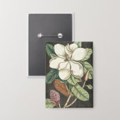 Catesby Vintage Magnolia Botanische Illustratie Button (Voorkant / Achterkant)