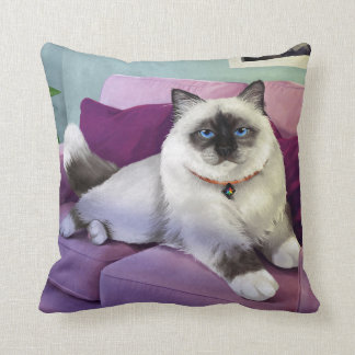 CatFans - Birman Cat Throw Cushion Kussen