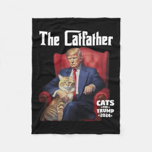 Catfather Cat voor Trump 2024 Fleece Deken