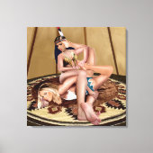 CATFIGHT IN A TEEPEE CANVAS AFDRUK (Voorkant)