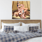 CATFIGHT IN A TEEPEE CANVAS AFDRUK (Insitu (Slaapkamer))