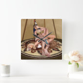 CATFIGHT IN A TEEPEE VIERKANTE KLOK (Huis)