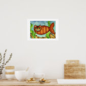 Catfish Cat Fish Poster Print (Keuken)