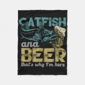 Catfish Fishing Catfish &amp; Beer Thats Why Im He Fleece Deken (Voorkant)