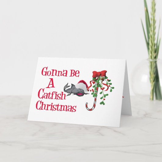 Catfish Funny Kerstmis Feestdagen Kaart (Voorkant)