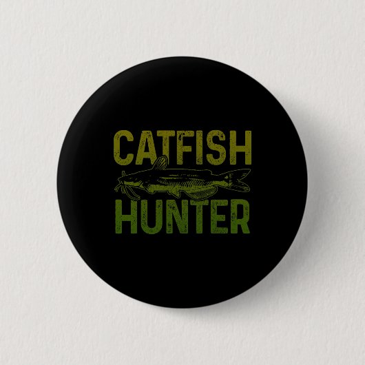 Catfish Hunter Catfish Gevist Gift Ronde Button 5,7 Cm (Voorkant)