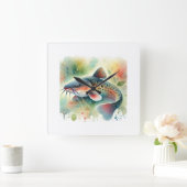 Catfish in Watercolor Art 170724AREF129 - Watercol Vierkante Klok (Huis)