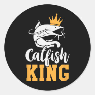 Catfish King Design Grappig Catfish Gevist Gift Ronde Sticker