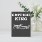 Catfish King Vist Fish Lover Fish Hook Angler Briefkaart (Staand voorkant)