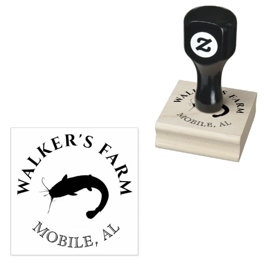  catfish monogram stempel (Gestempeld)