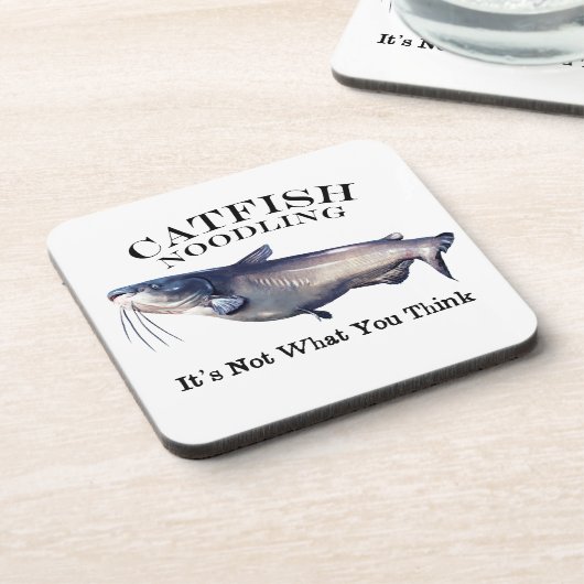 Catfish Noodling Het is niet wat je denkt Bier Onderzetter (Linkerzijde)