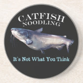 Catfish Noodling Het is niet wat je denkt Zandsteen Onderzetter (Voorkant)