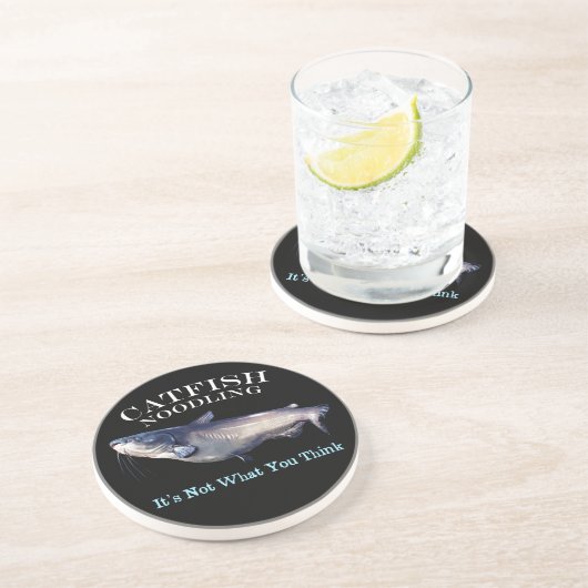 Catfish Noodling Het is niet wat je denkt Zandsteen Onderzetter (Zijkant)