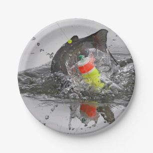 Catfish pakt de foto-foto-foto van het aas papieren bordje