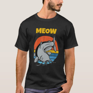Catfish Retro Sunset Funny Meow T-shirt