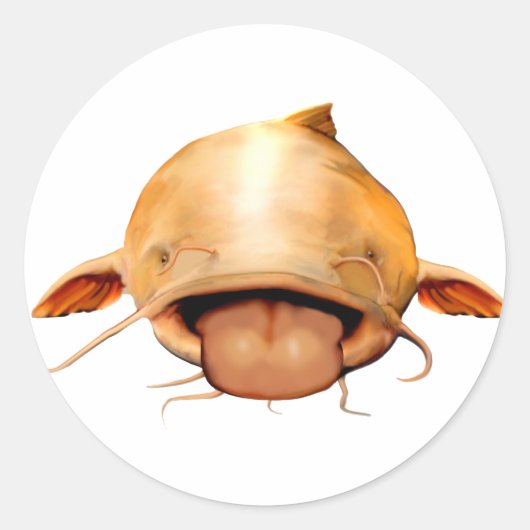 Catfish Tongue Ronde Sticker (Voorkant)
