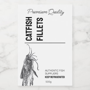 Catfish visfilets Productlabel Voedselcontainer Etiket