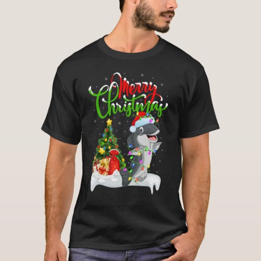 Catfish Xmas Decorations Santa Catfish Christmas T-shirt (Voorkant)